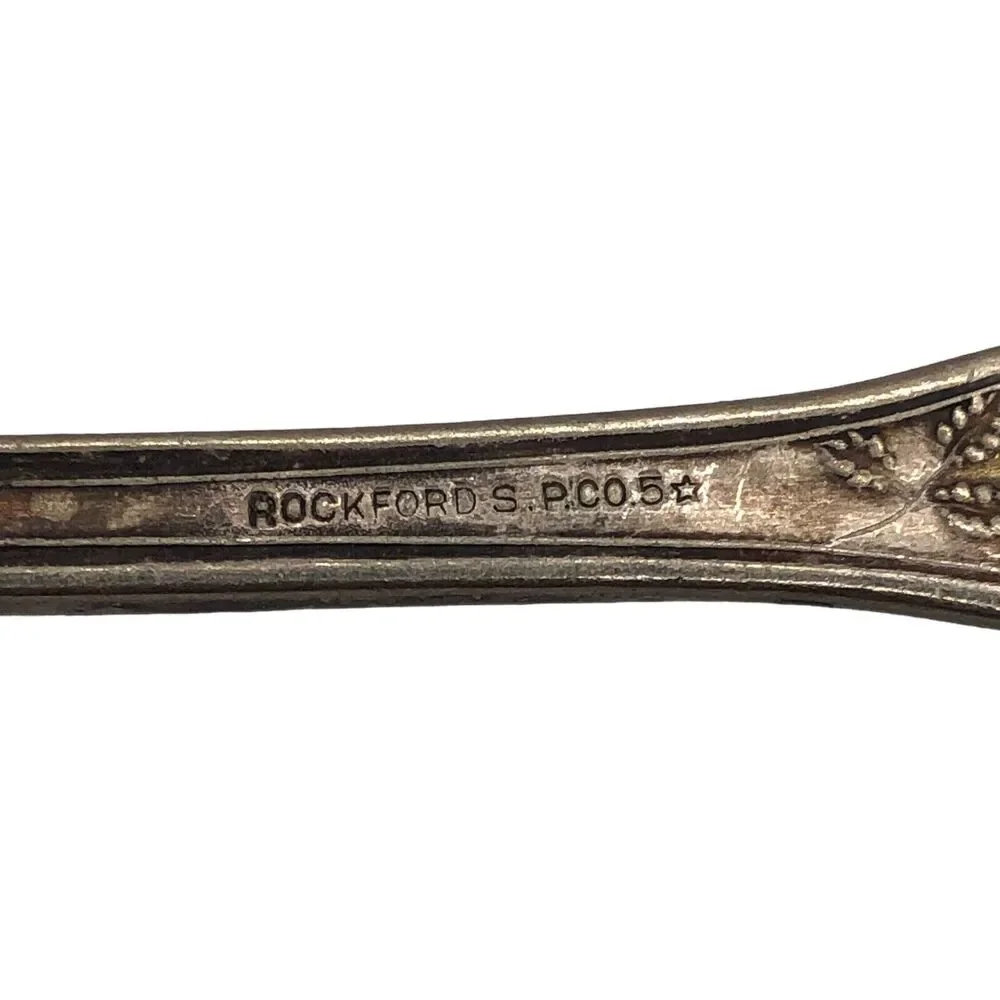 Antique Rockford S.P. Co5 Star Silverplate Teaspoon Single Spoon Rosemary 1906